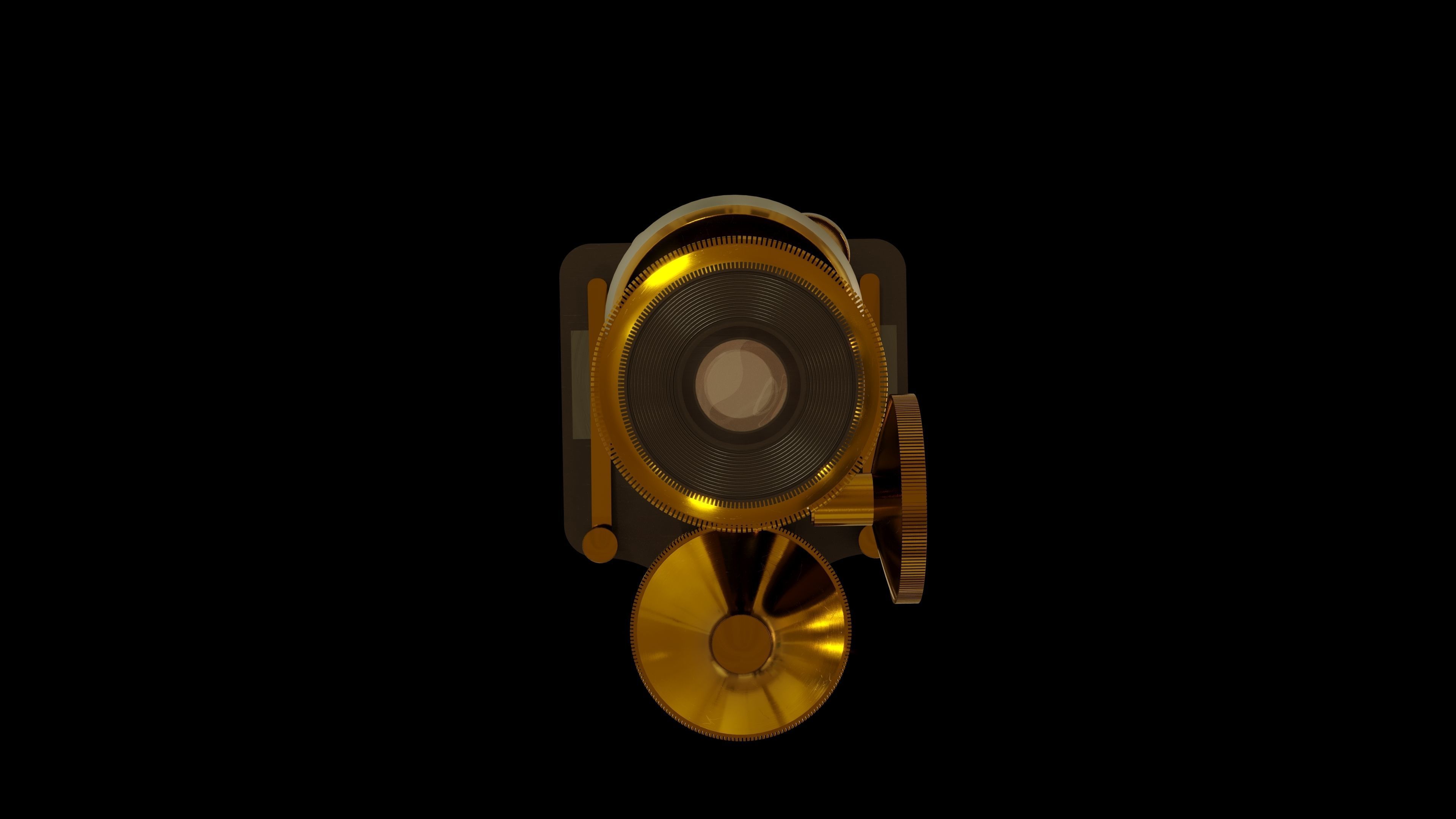 Antique Brass Microscope 3D model_3