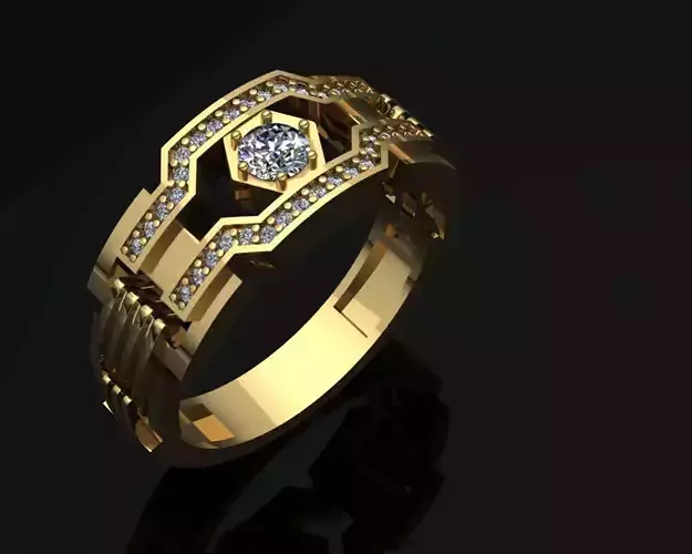 Man ring diamond modern