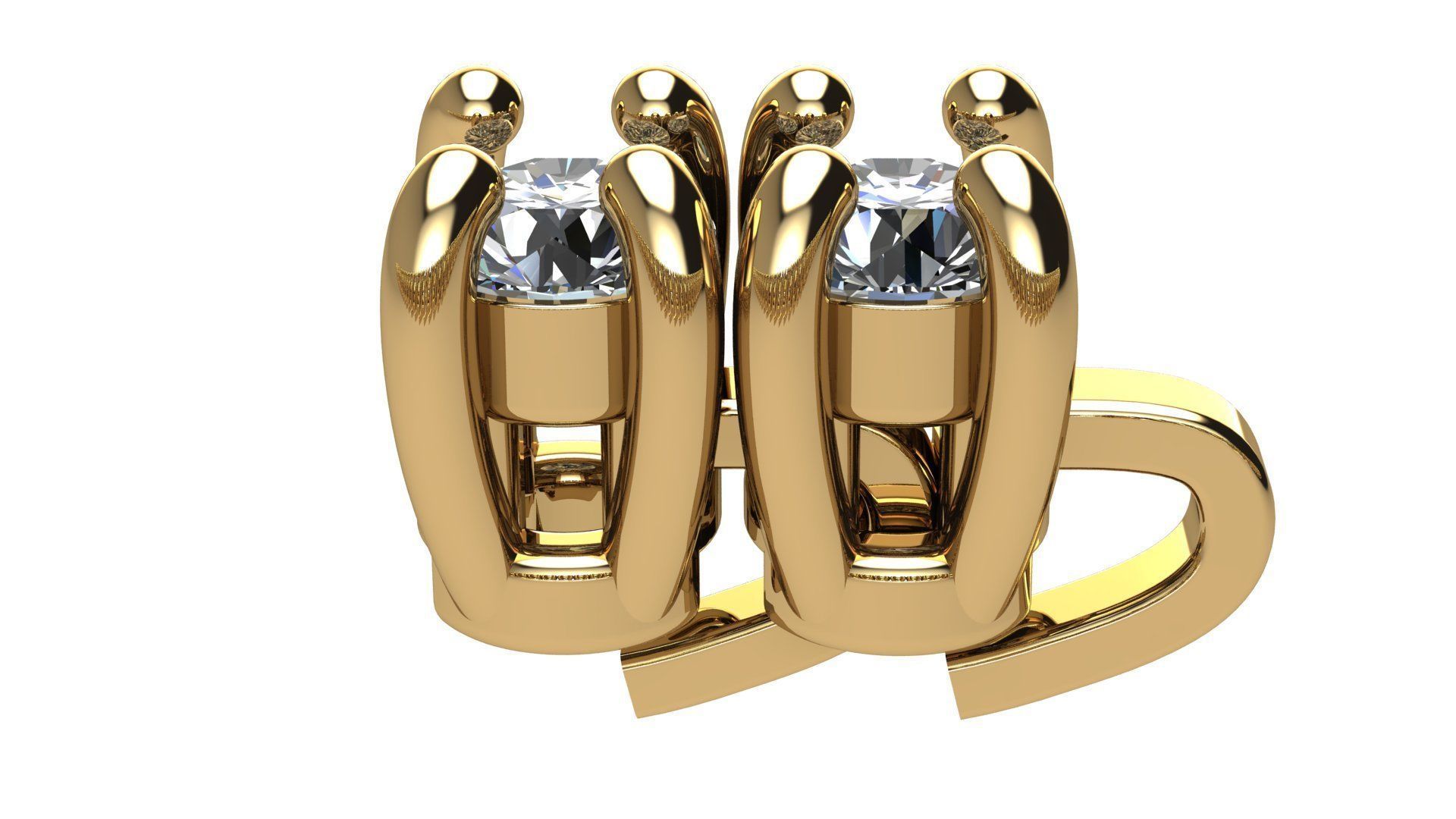 Riviera Bracelet Round Gems 2 mm 3D print model_10