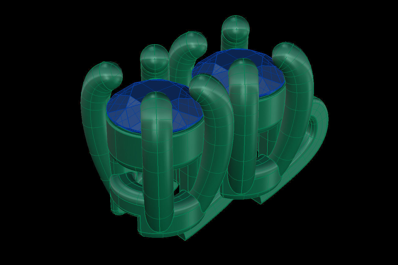 Riviera Bracelet Round Gems 2 mm 3D print model_17