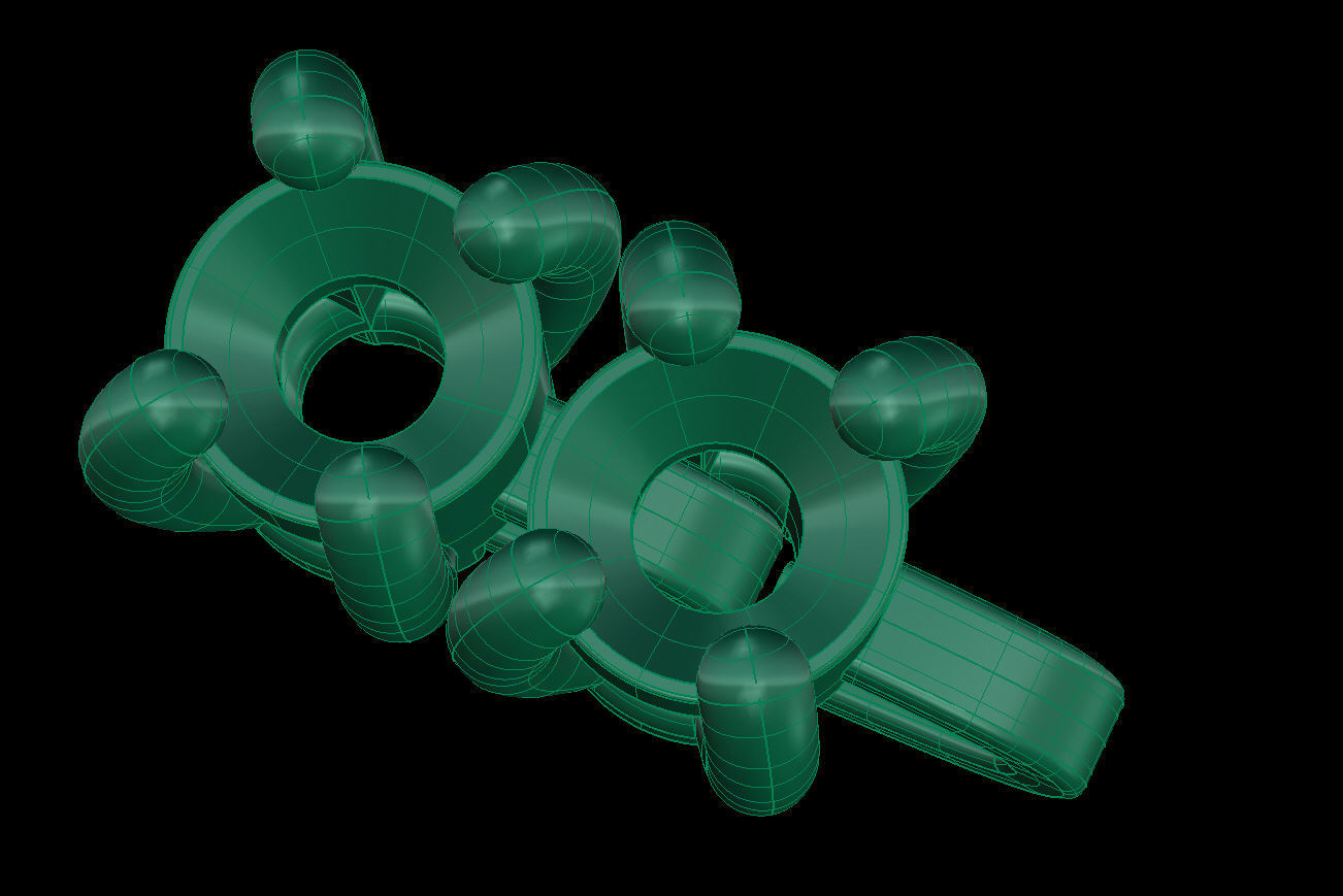 Riviera Bracelet Round Gems 2 mm 3D print model_20