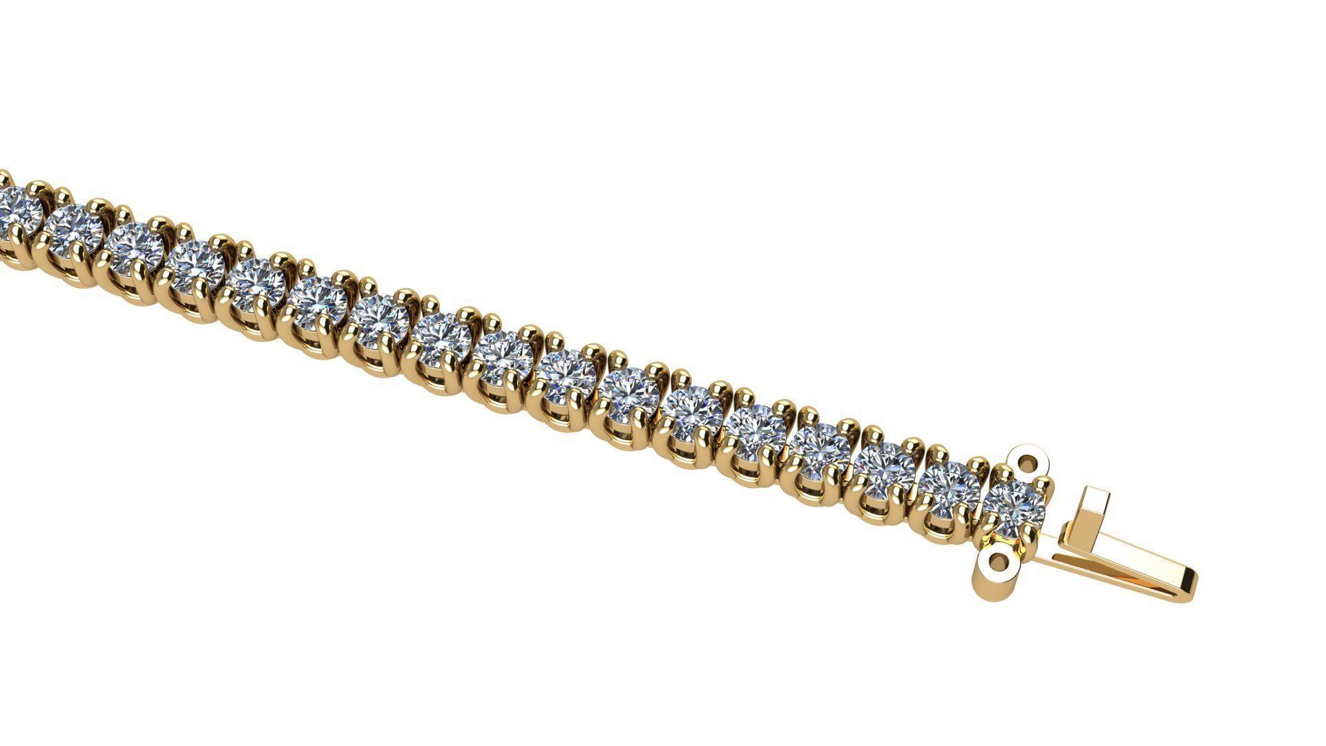 Riviera Bracelet Round Gems 2 mm 3D print model_2