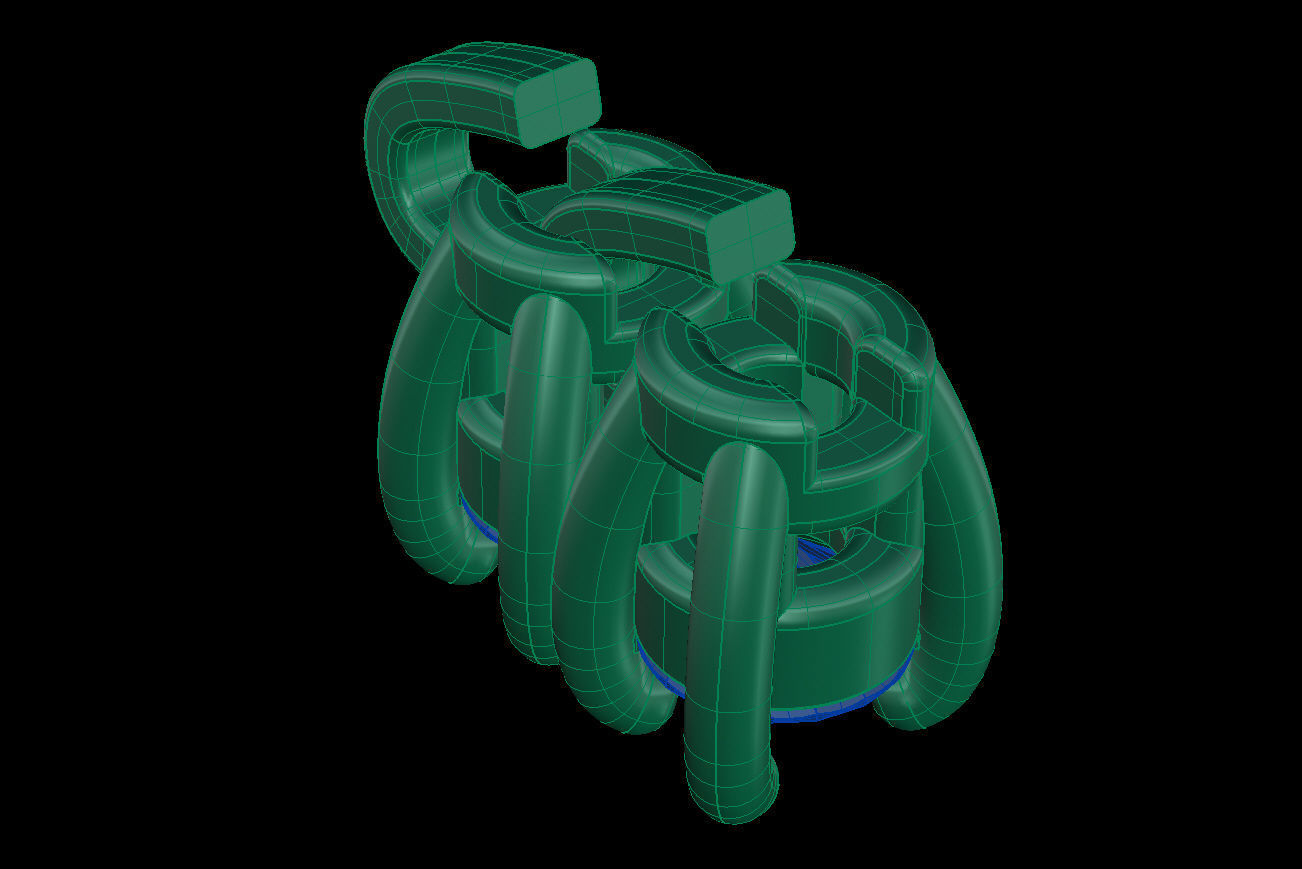 Riviera Bracelet Round Gems 2 mm 3D print model_19