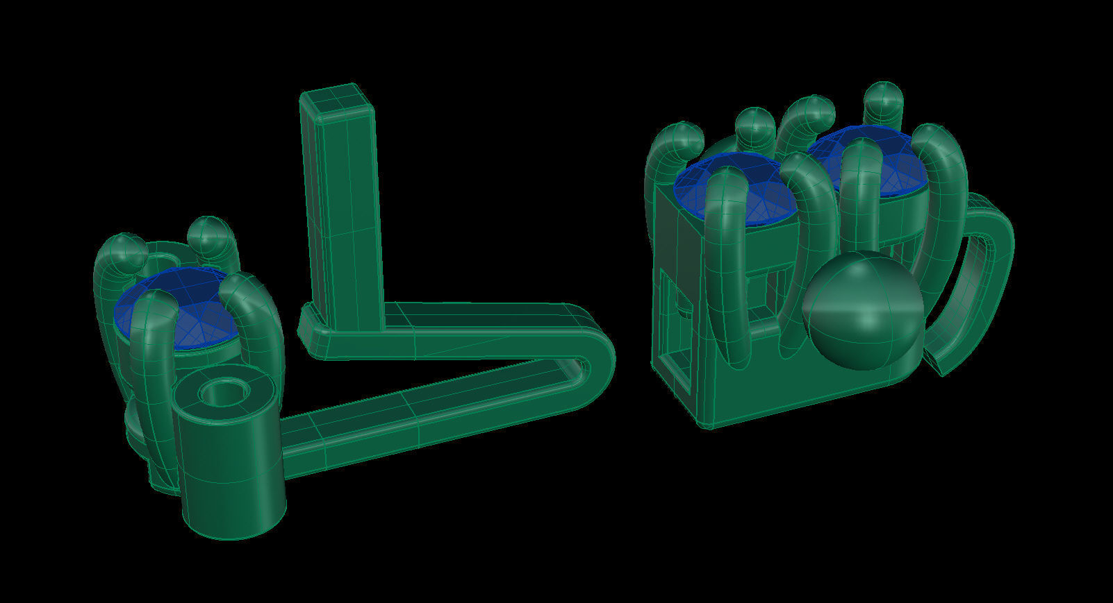 Riviera Bracelet Round Gems 2 mm 3D print model_14