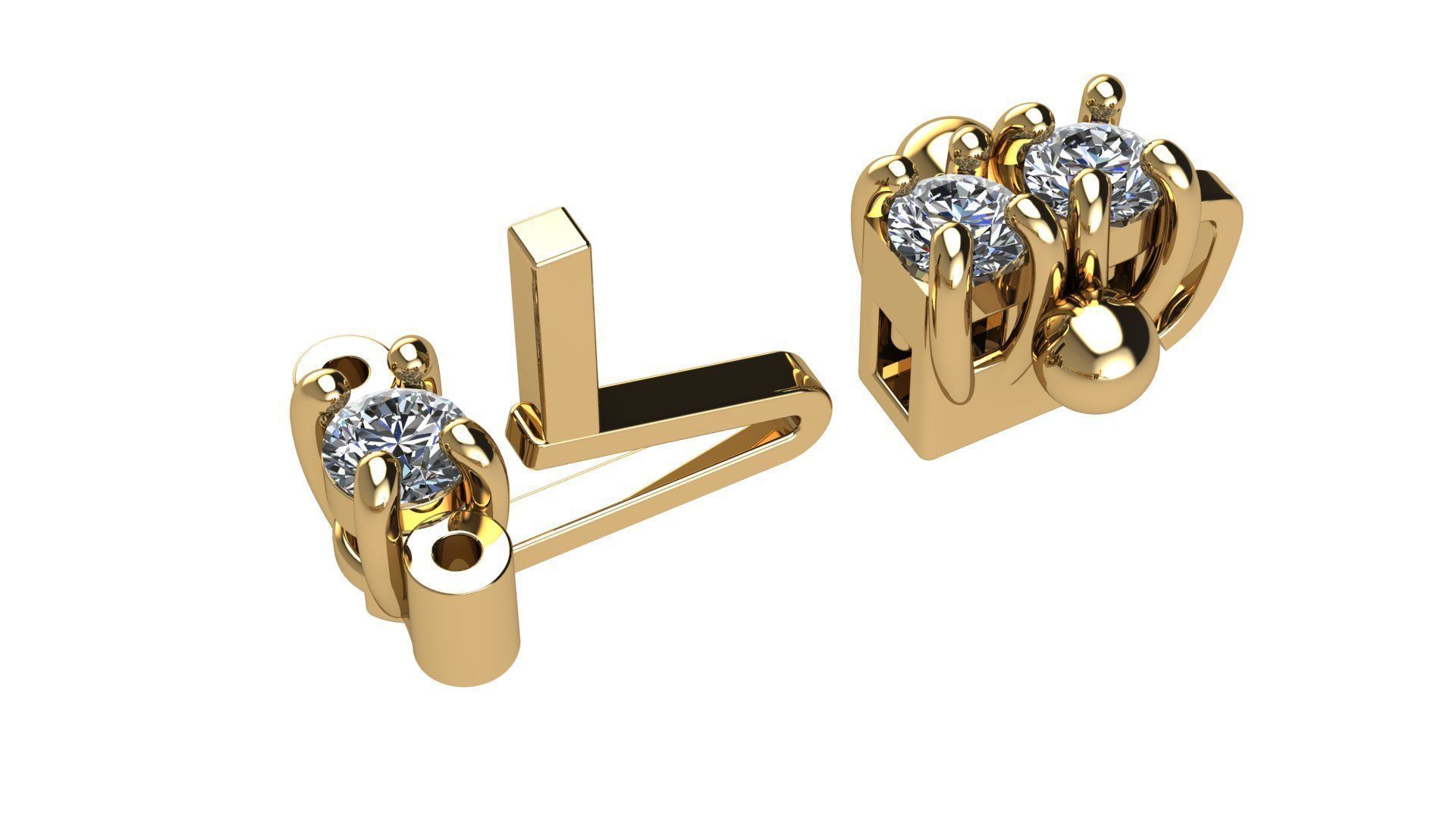 Riviera Bracelet Round Gems 2 mm 3D print model_7