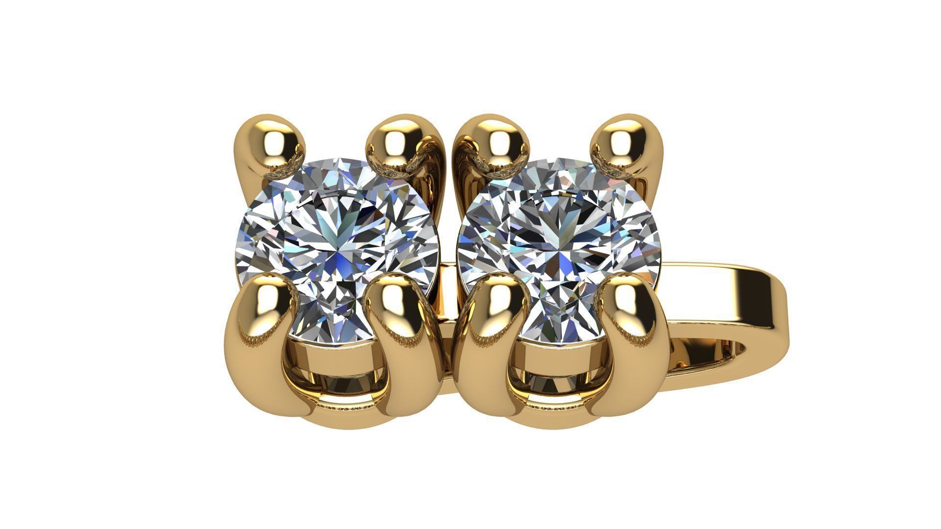 Riviera Bracelet Round Gems 2 mm 3D print model_9