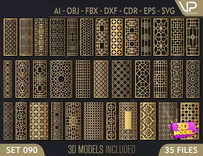 35 3D Decorative wall panels - screen SET 090