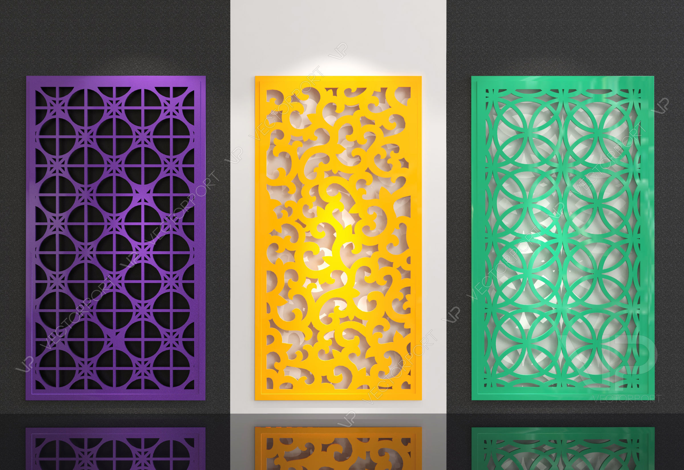 30 3D Decorative wall panels - screen SET 092 3D model_1