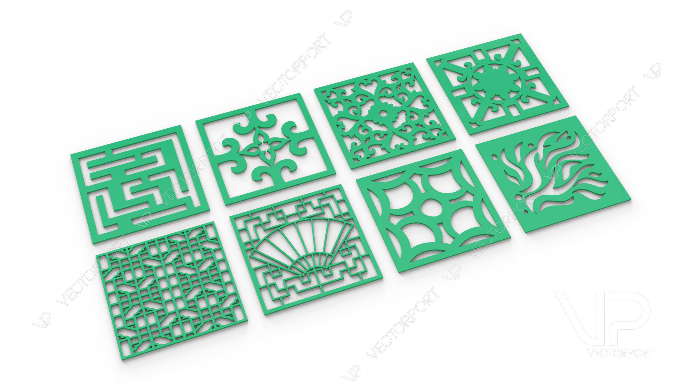 40 3D Decorative wall panels - screen SET 094 3D model_5