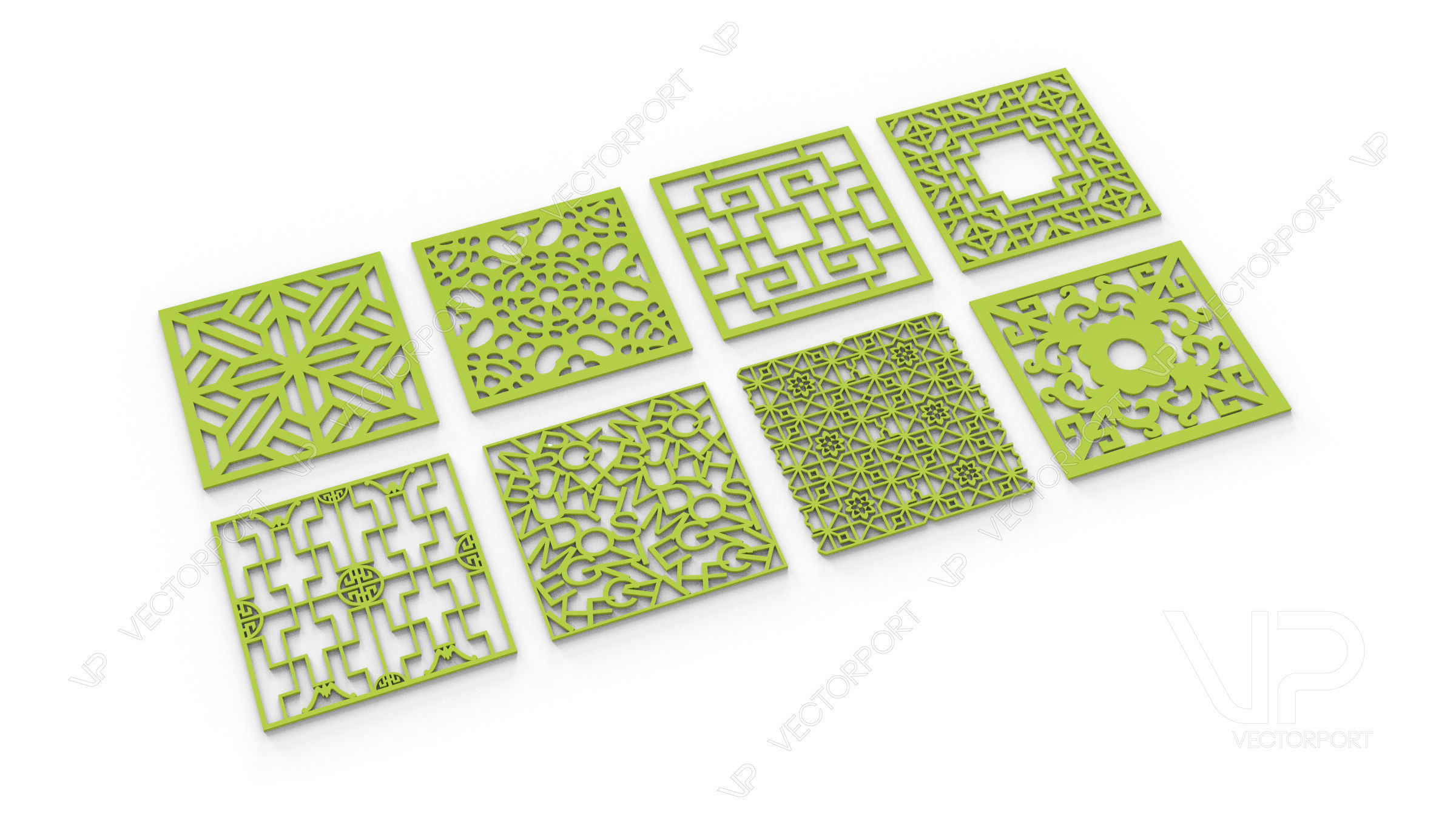 40 3D Decorative wall panels - screen SET 094 3D model_6
