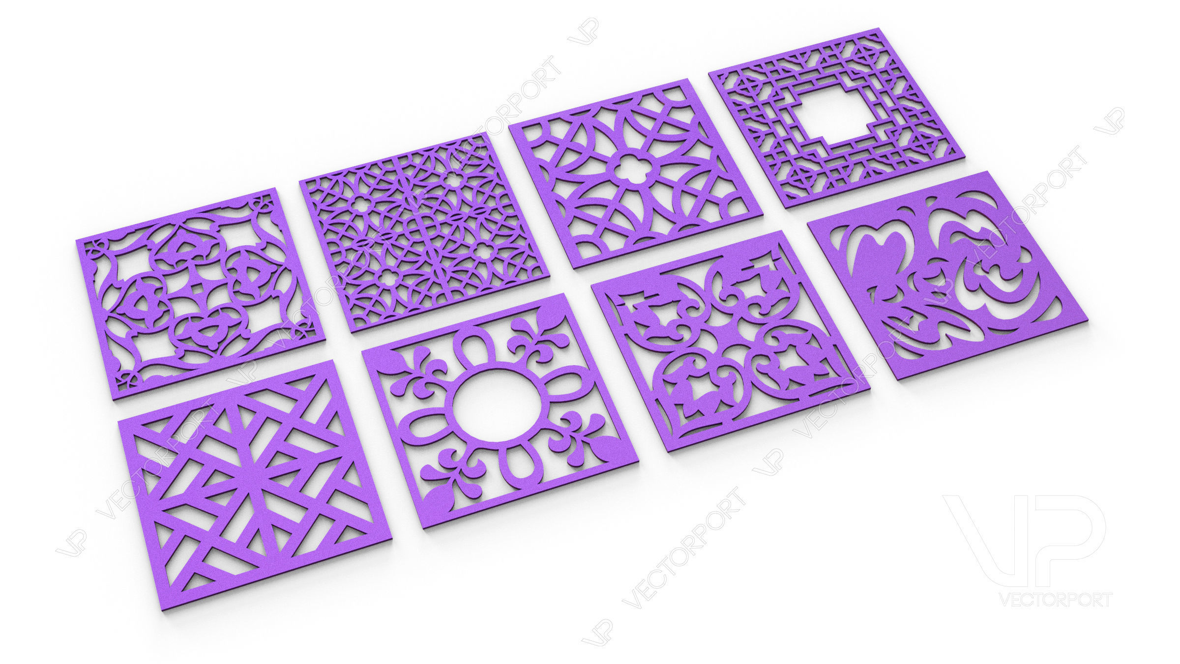 40 3D Decorative wall panels - screen SET 094 3D model_2