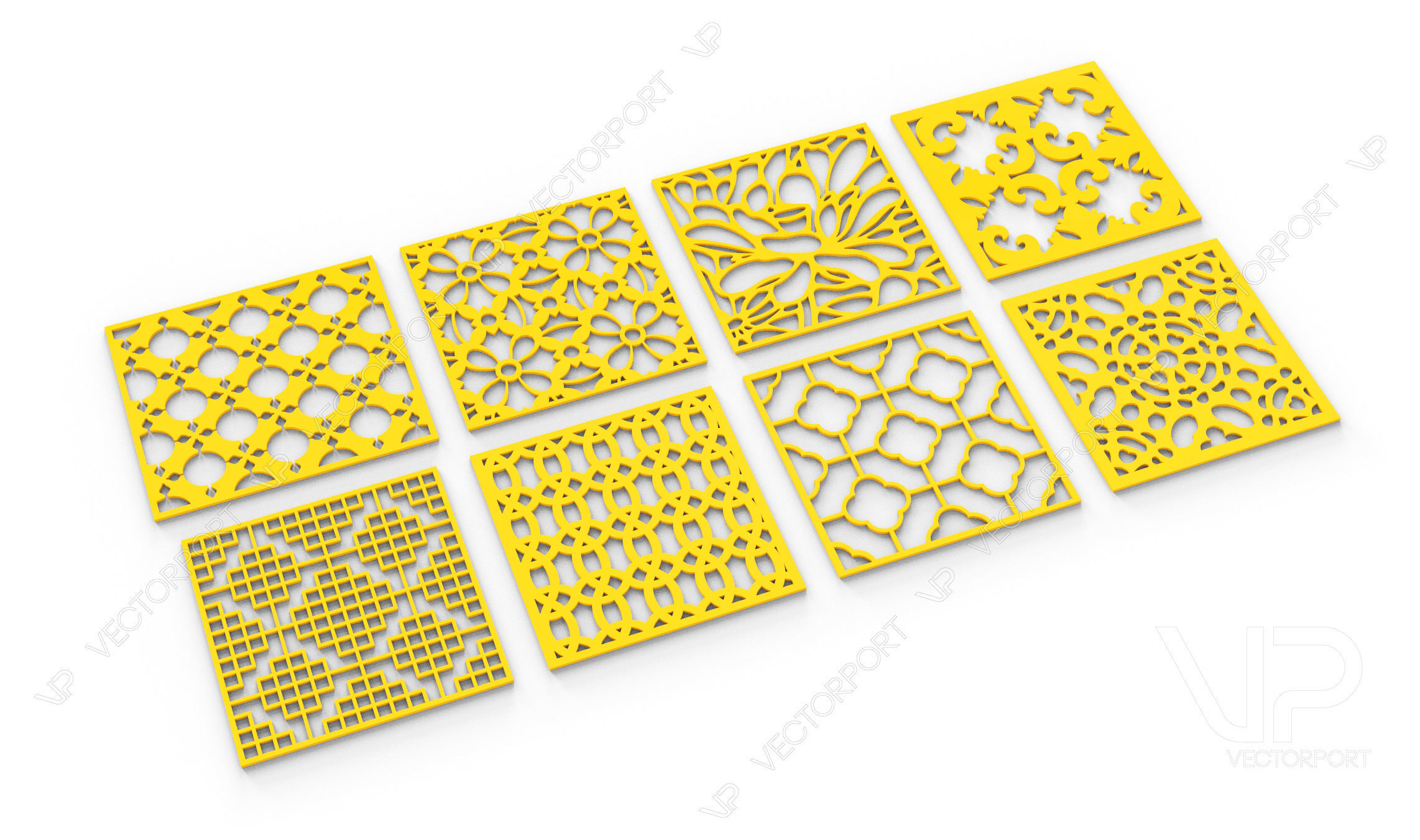 40 3D Decorative wall panels - screen SET 094 3D model_3