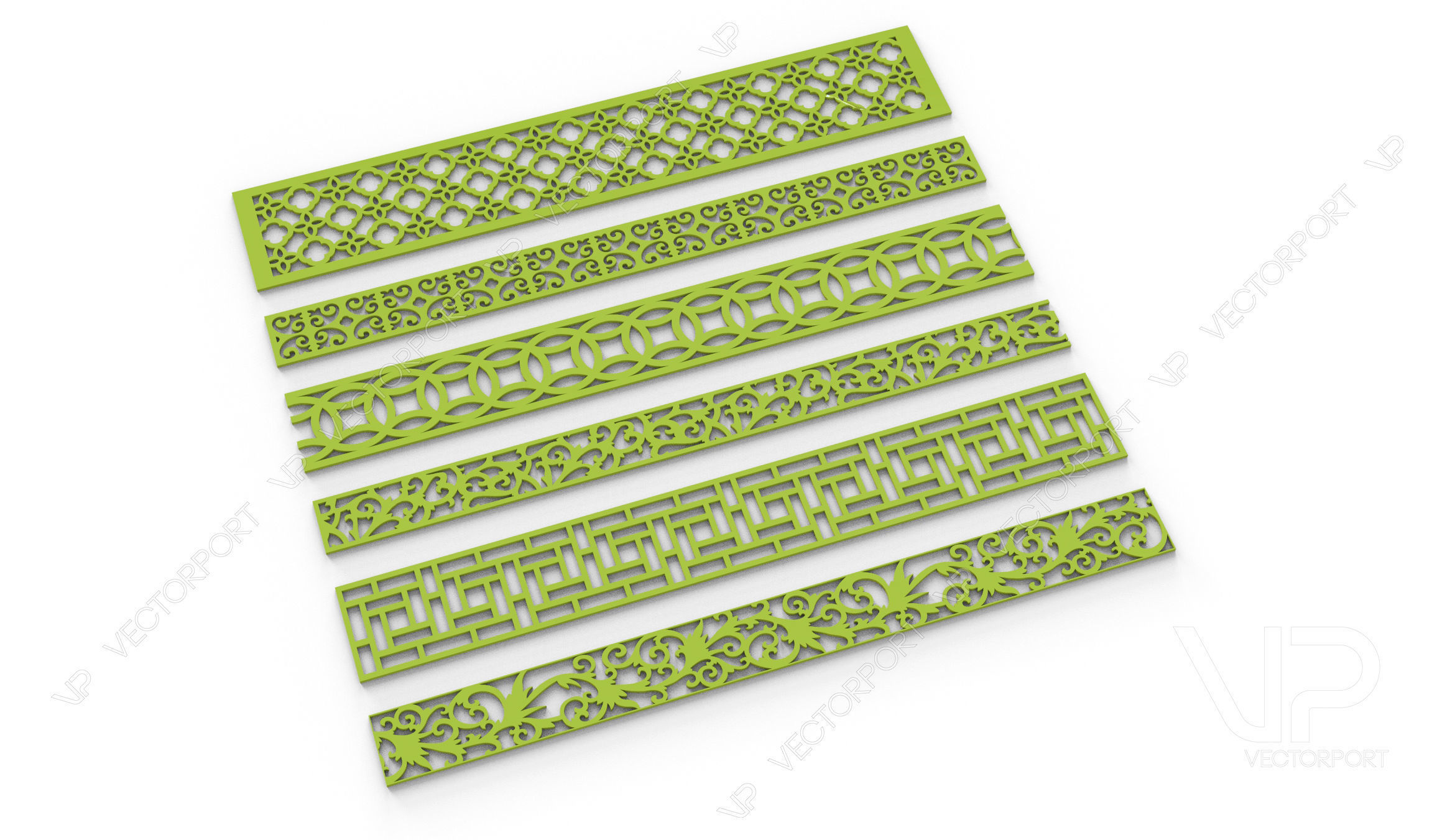 32 3D Decorative wall panels - screen SET 095 3D model_5