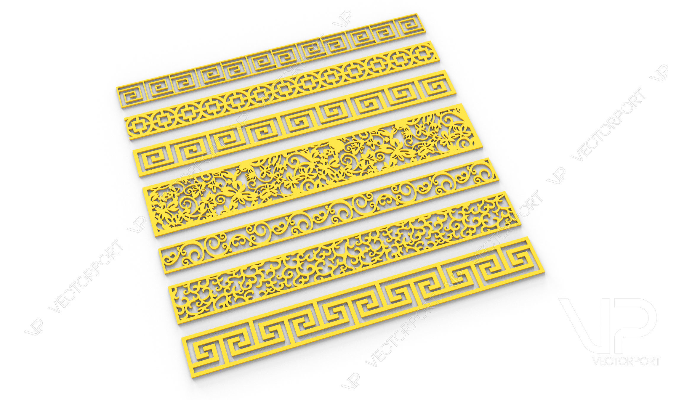 32 3D Decorative wall panels - screen SET 095 3D model_3