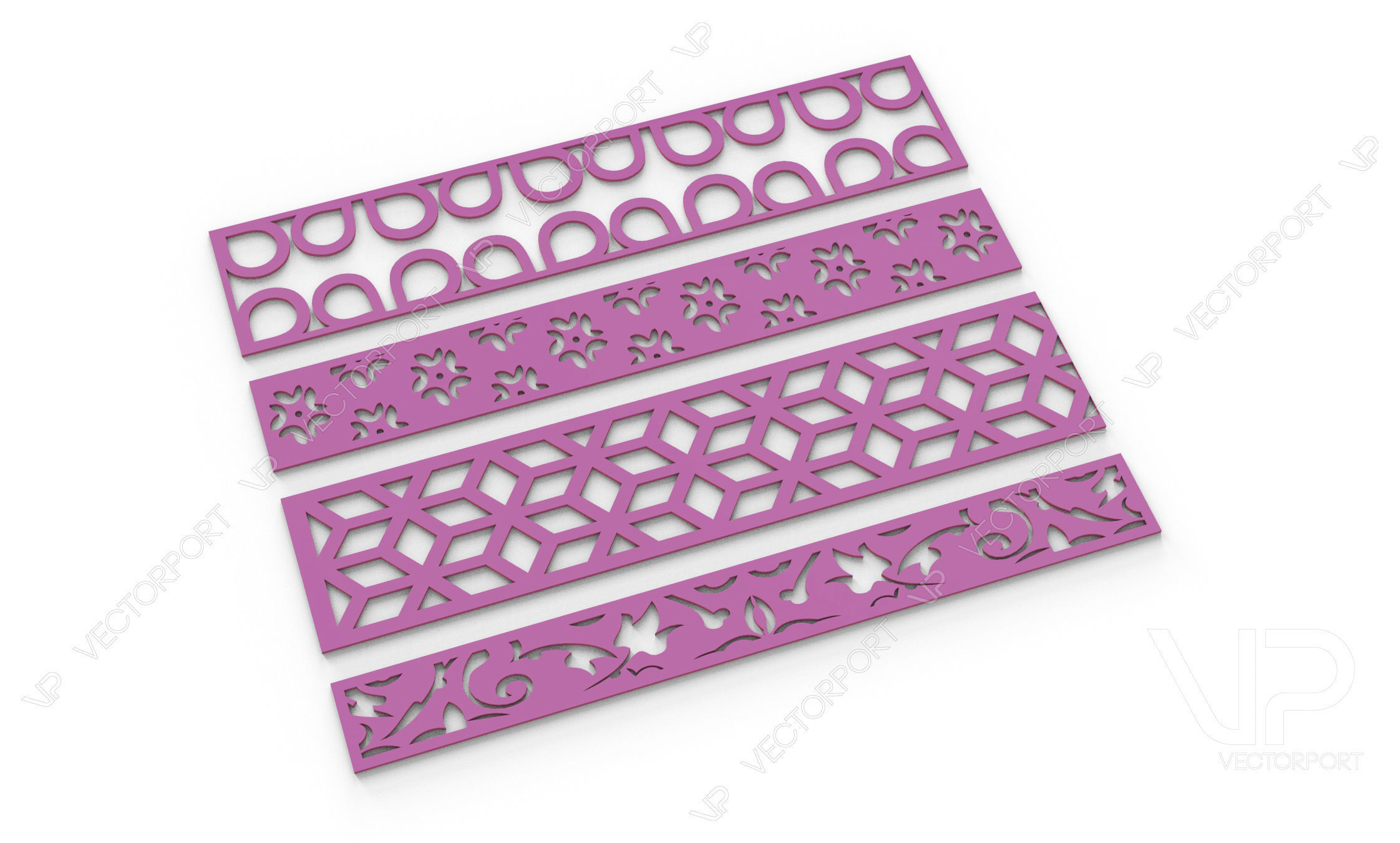 32 3D Decorative wall panels - screen SET 095 3D model_6