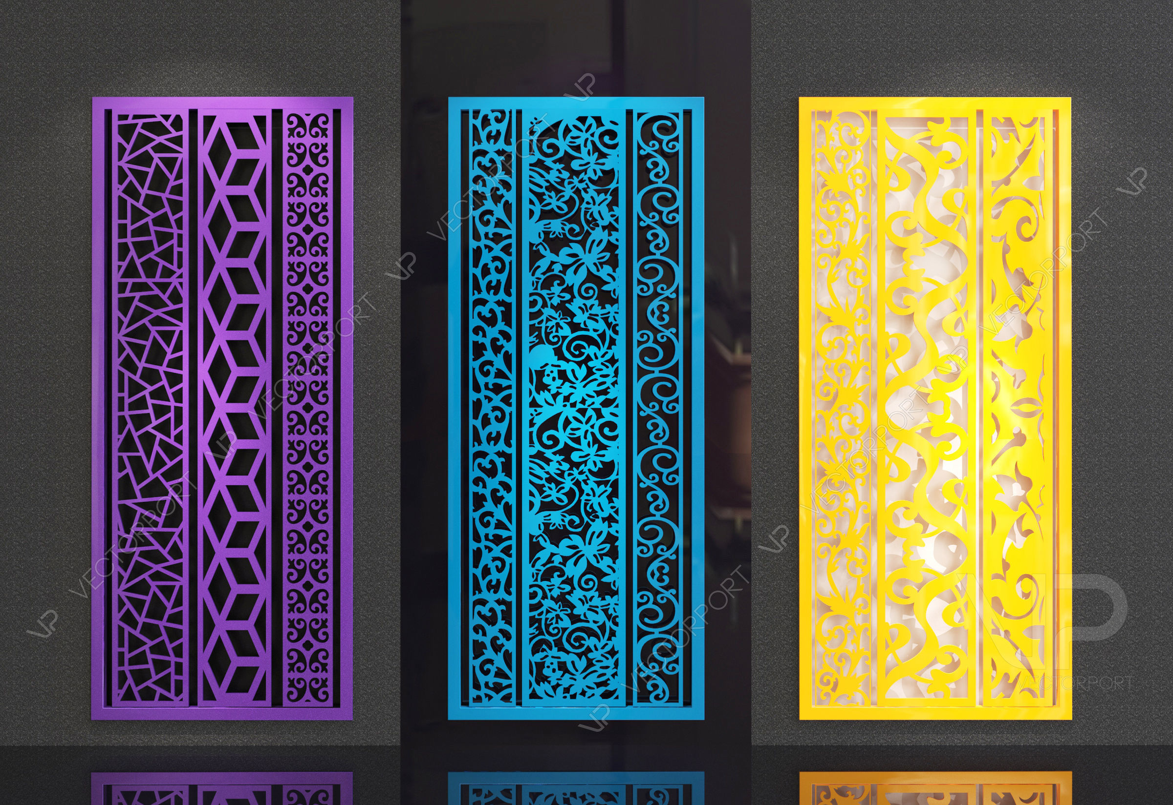 32 3D Decorative wall panels - screen SET 095 3D model_1