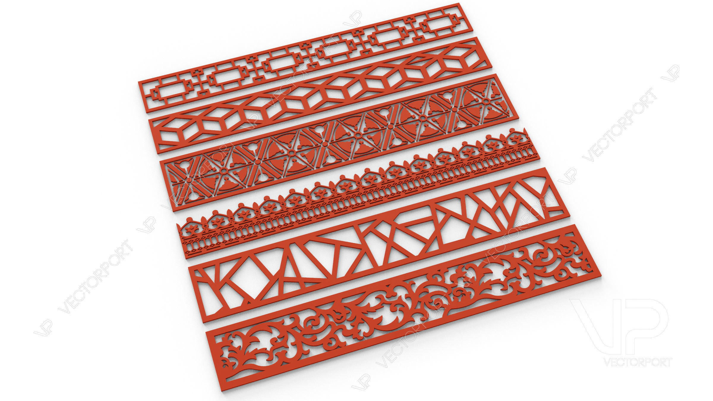 32 3D Decorative wall panels - screen SET 095 3D model_7