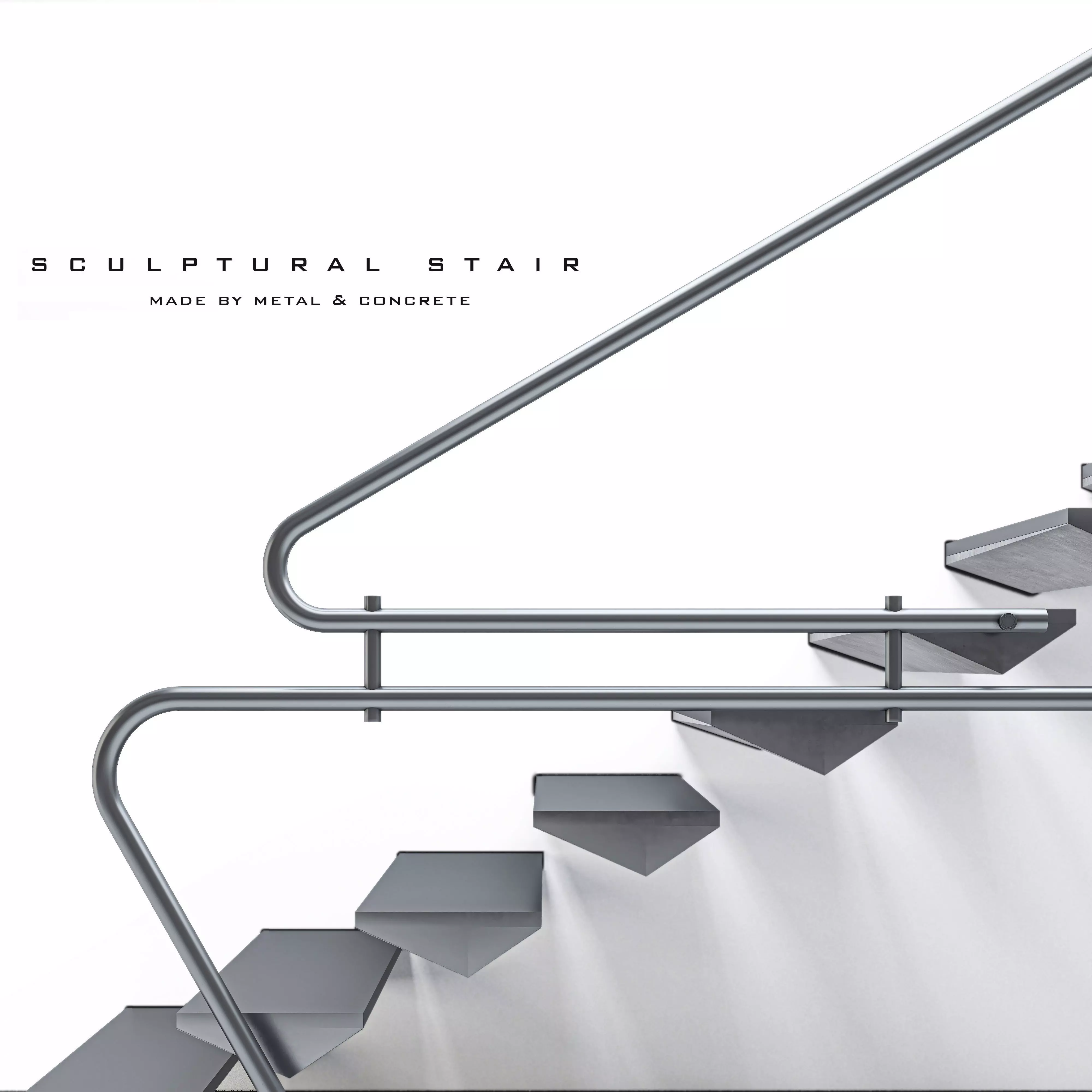Metal-stair-01 sculptural staircase 3D model_0