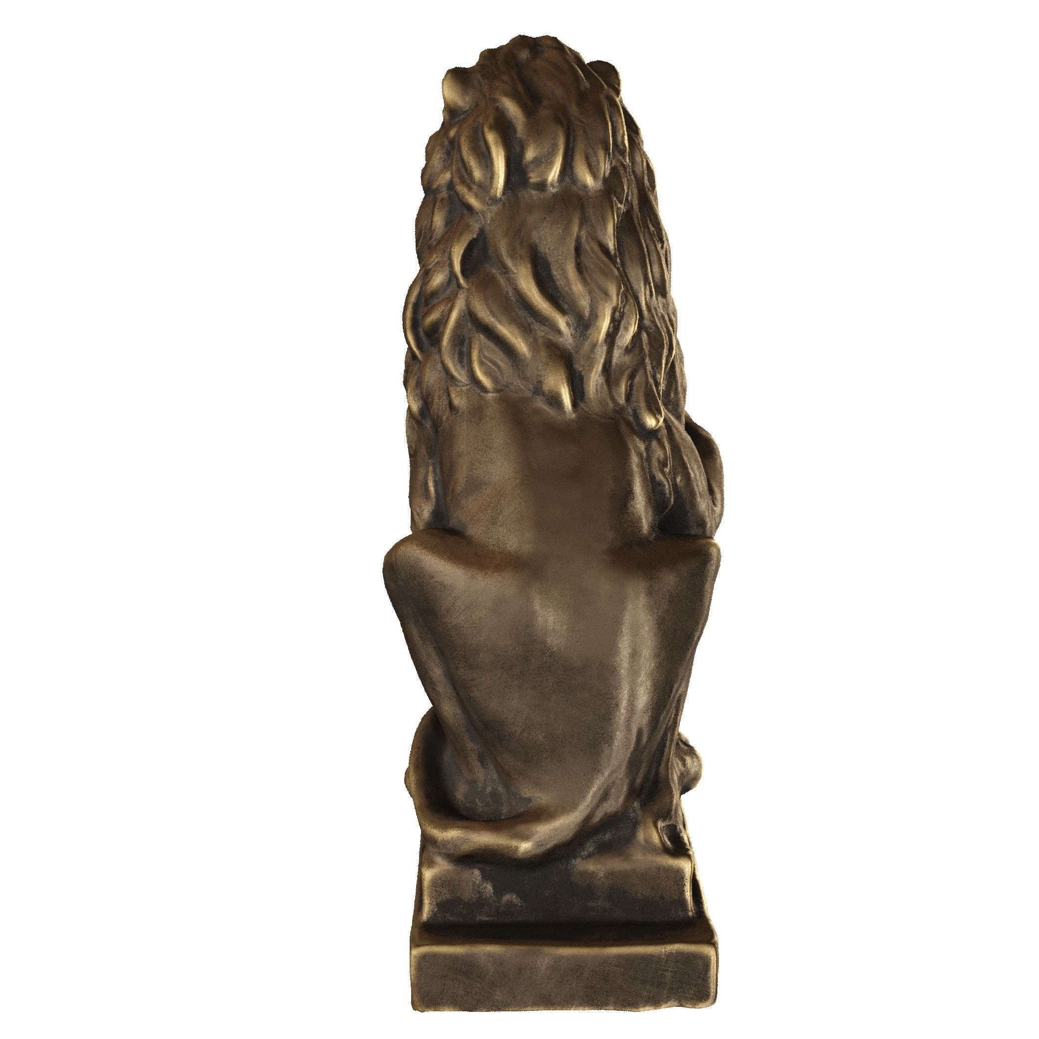 Lion sculpture bronze 3D model_22