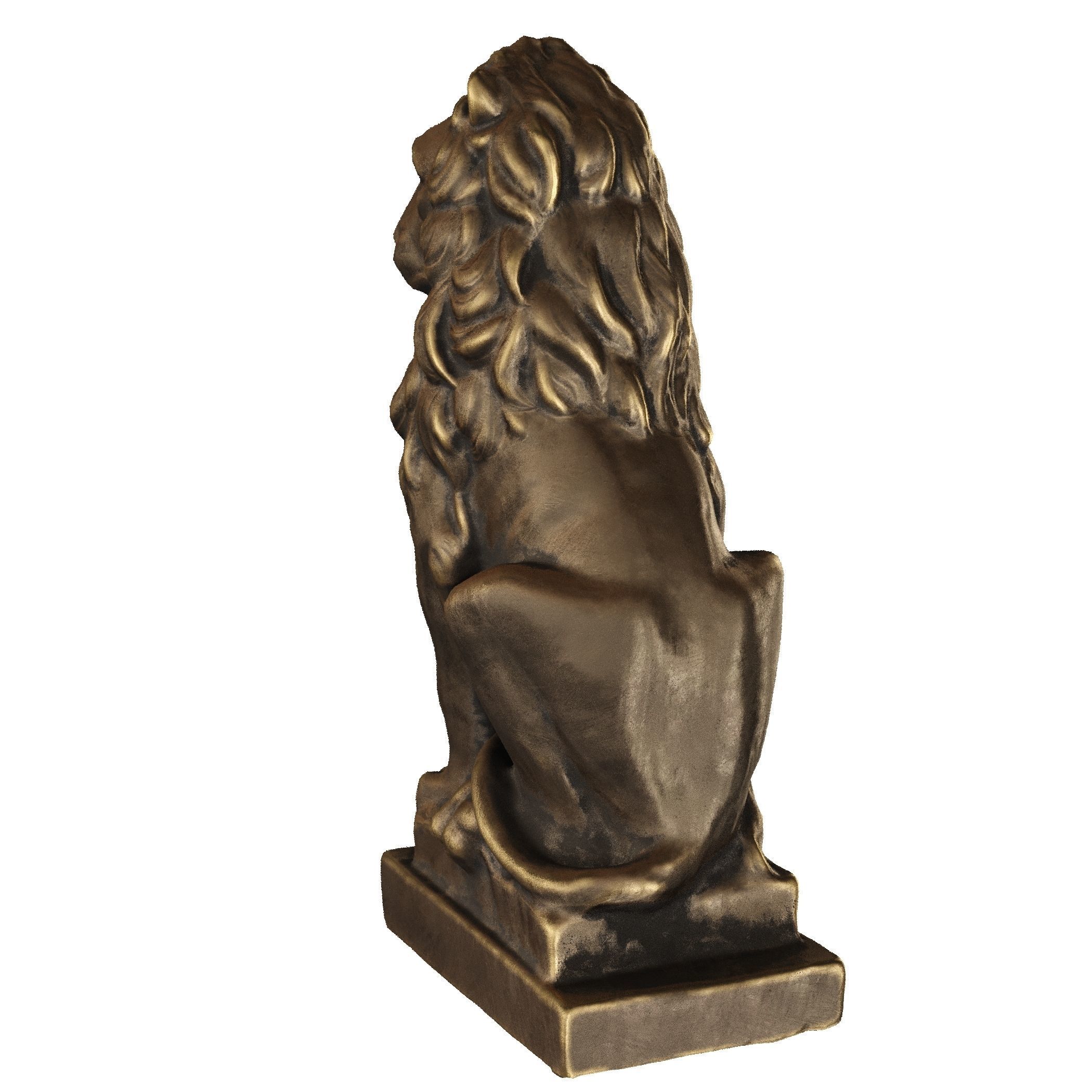 Lion sculpture bronze 3D model_24