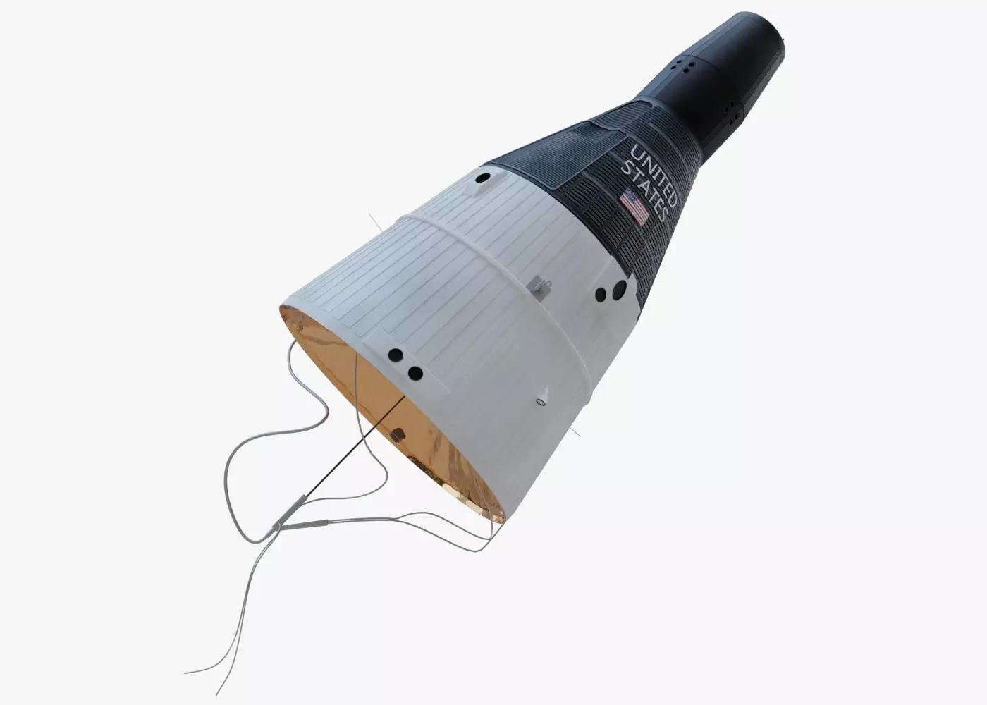 Gemini Capsule Low-poly 3D model_0