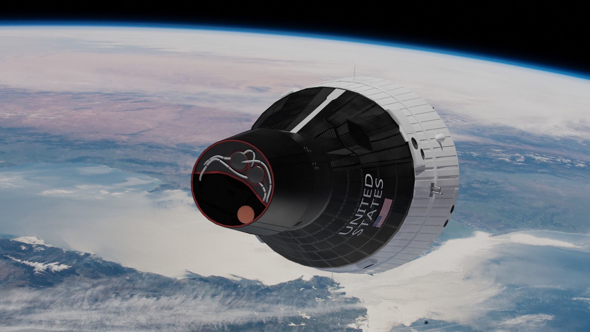 Gemini Capsule Low-poly 3D model_11