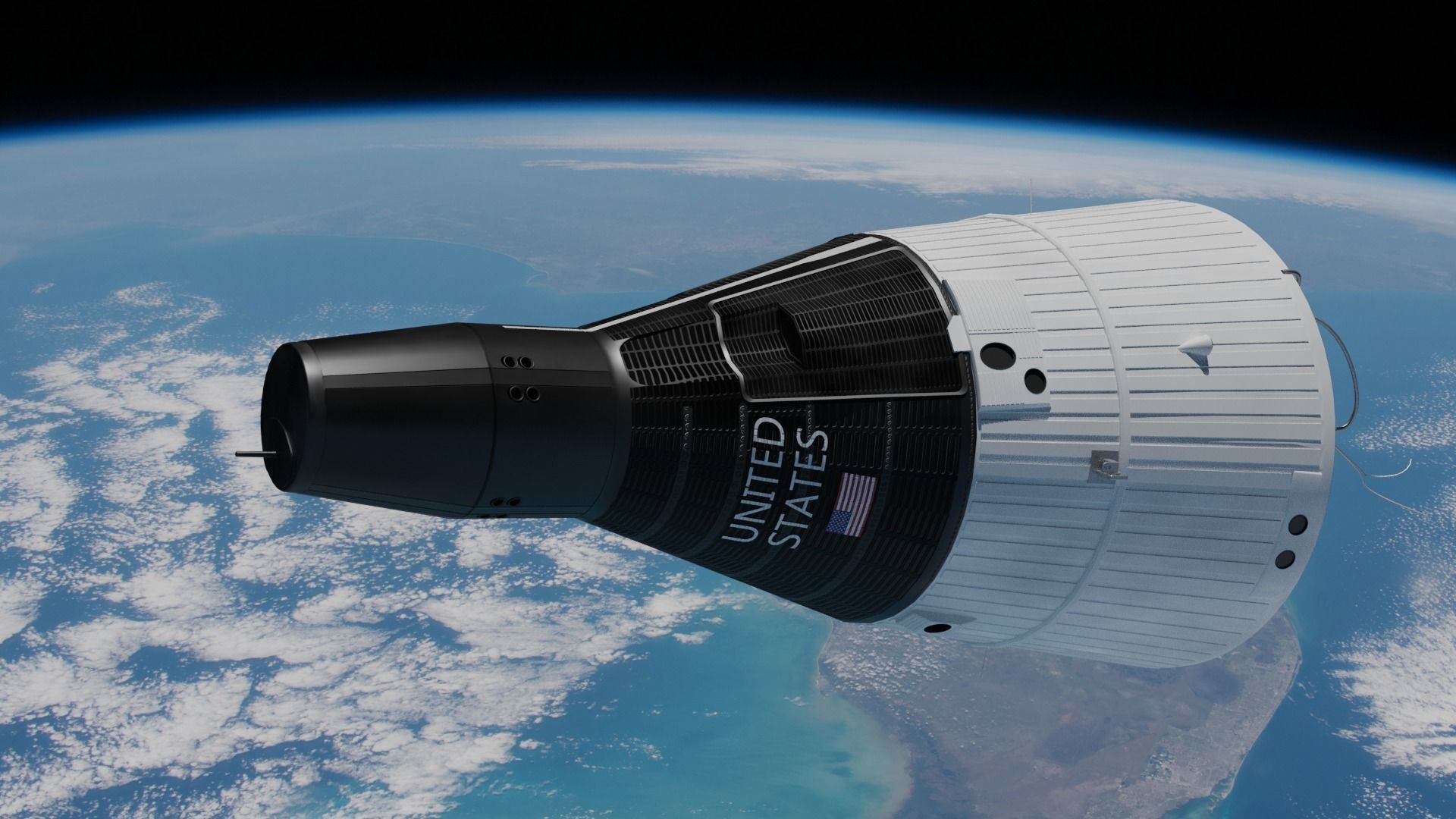 Gemini Capsule Low-poly 3D model_9