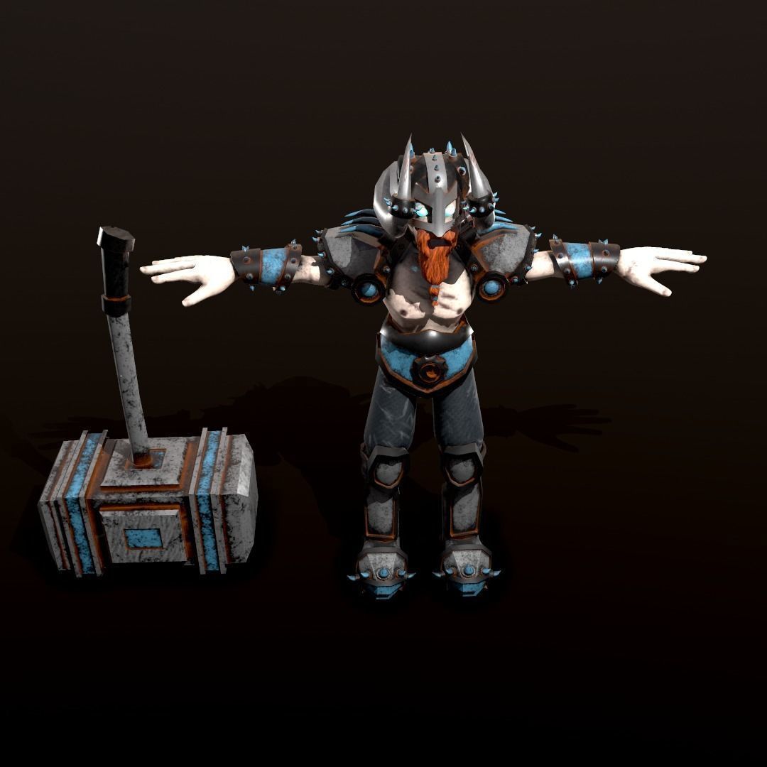 Viking DnD Character Stylized 3D printing miniature model 3D print model_8