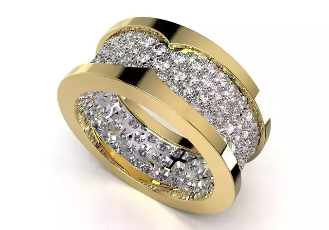 Women Ring Wedding Ring Azurs And Pave Style Ring Design-CC98 3D model