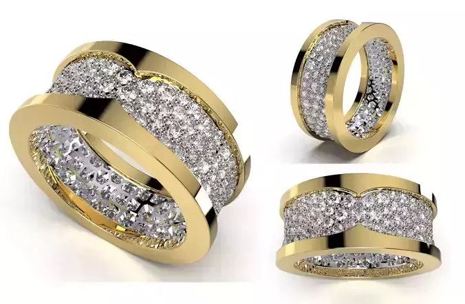 CC98-Women Ring Wedding Ring Azurs And Pave Style Ring Design 3D Model Collection