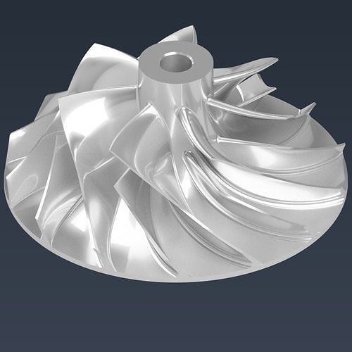 Turbocharger Compressor Impeller for Diesel Engine 3D print model