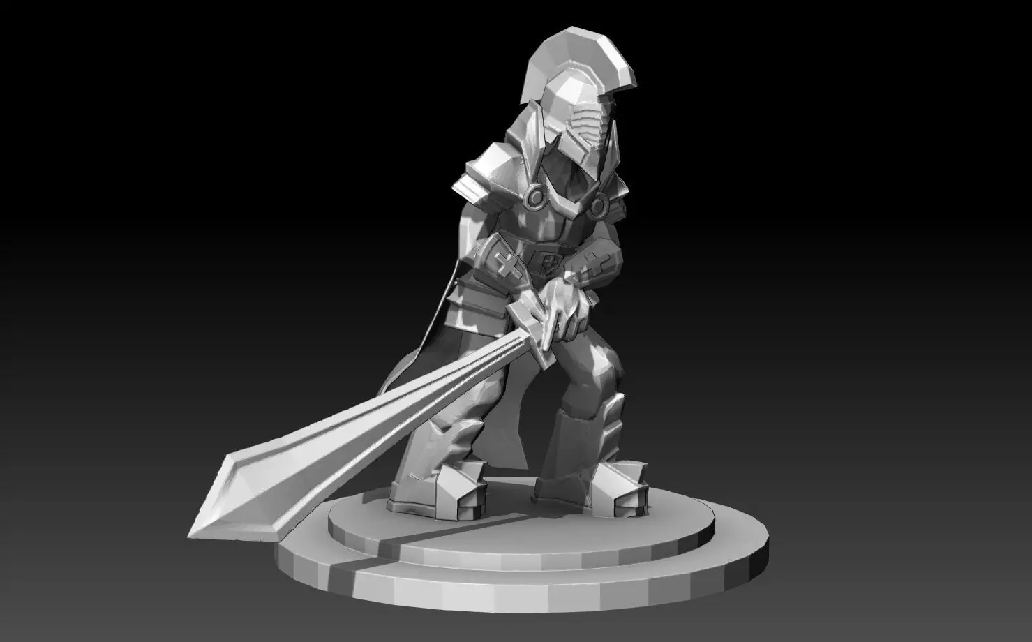 Spartan Paladin DnD Stylized Character miniature figurine 3D print model_0