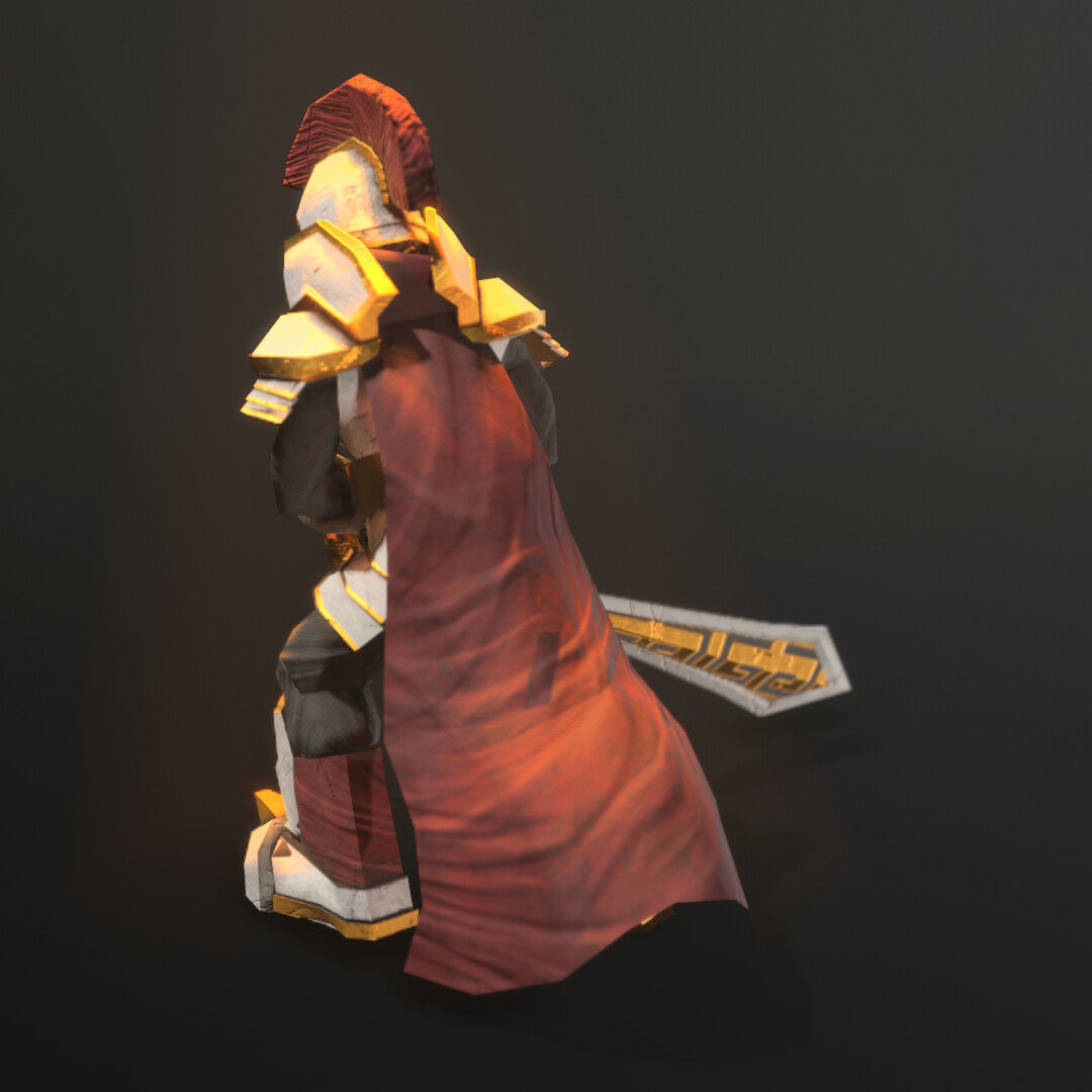 Spartan Paladin DnD Stylized Character miniature figurine 3D print model_4