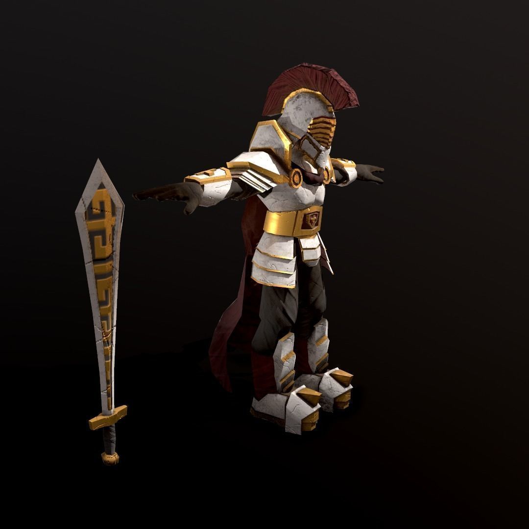 Spartan Paladin DnD Stylized Character miniature figurine 3D print model_7