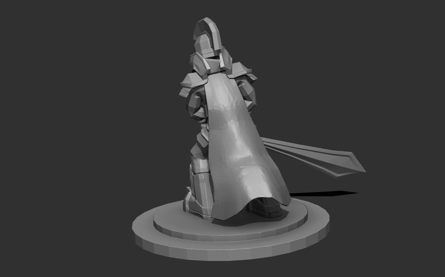 Spartan Paladin DnD Stylized Character miniature figurine 3D print model_6