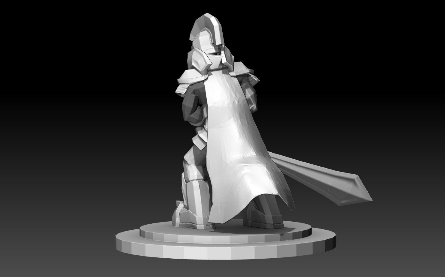 Spartan Paladin DnD Stylized Character miniature figurine 3D print model_3