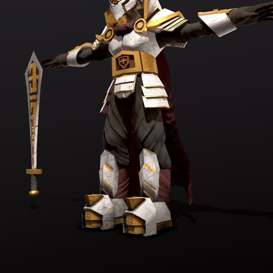 Spartan Paladin DnD Stylized Character miniature figurine 3D print model_9