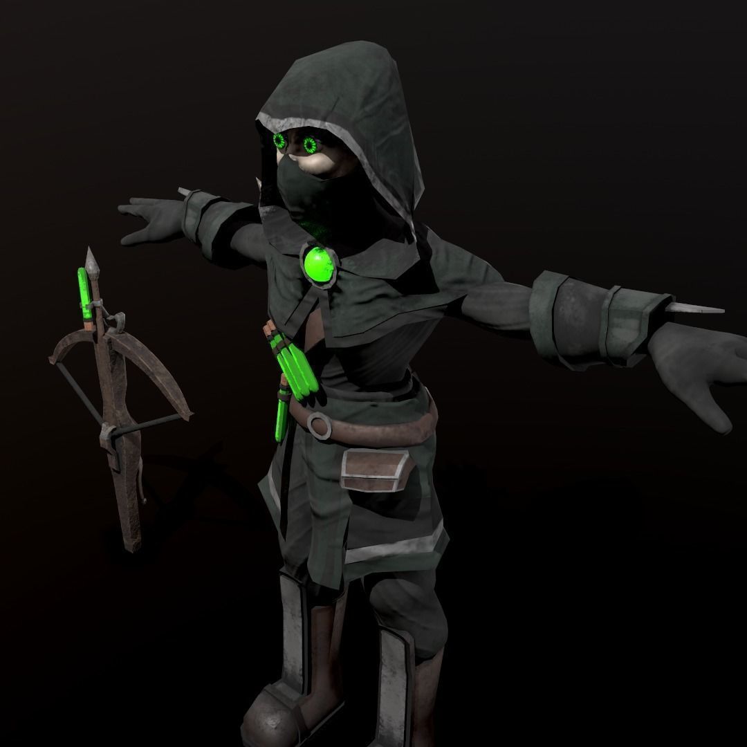 Hunter Assassin DnD miniature figurine 3d printing 3D print model_11