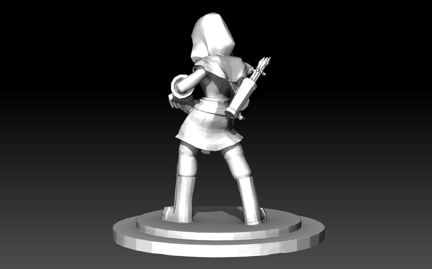 Hunter Assassin DnD miniature figurine 3d printing 3D print model_3