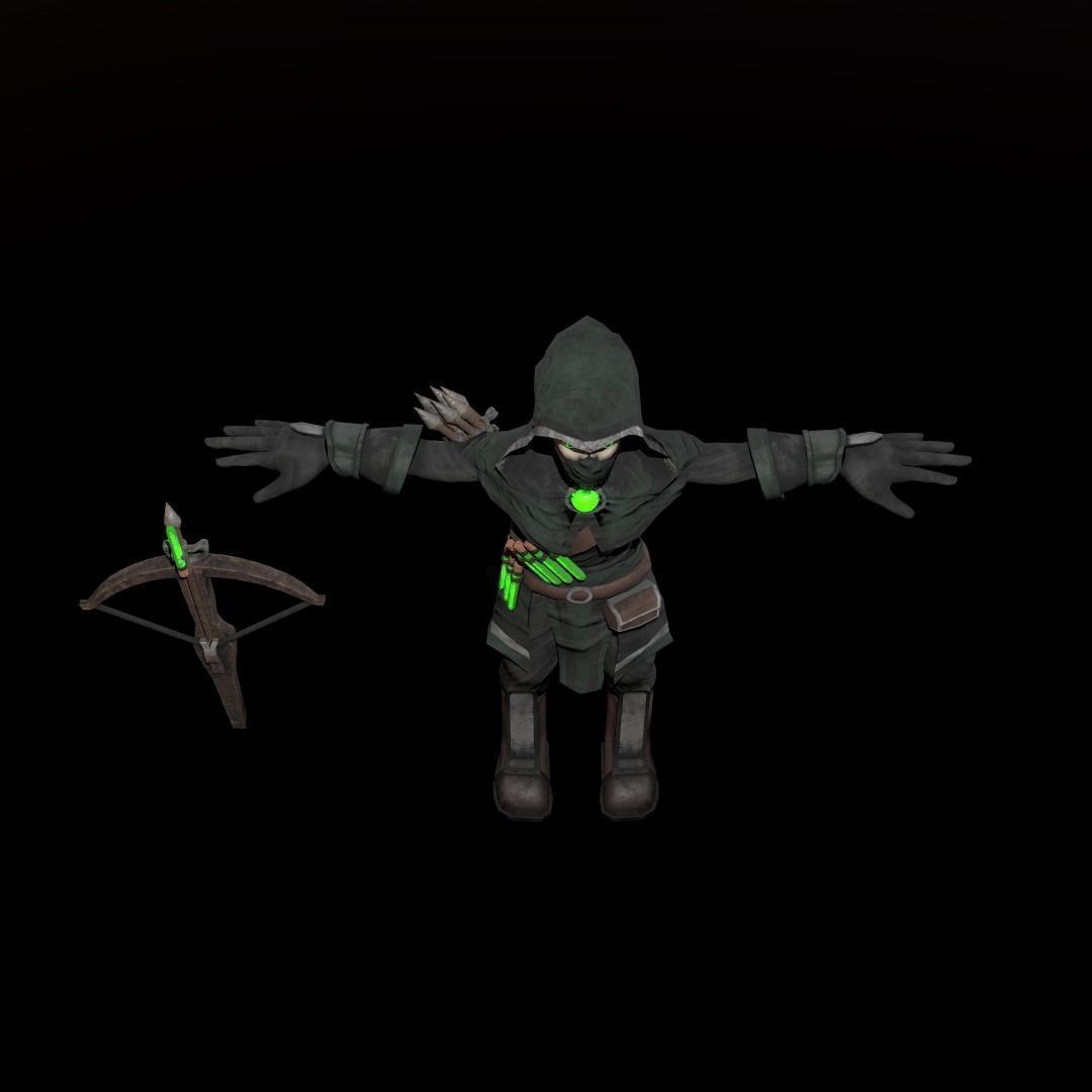 Hunter Assassin DnD miniature figurine 3d printing 3D print model_9