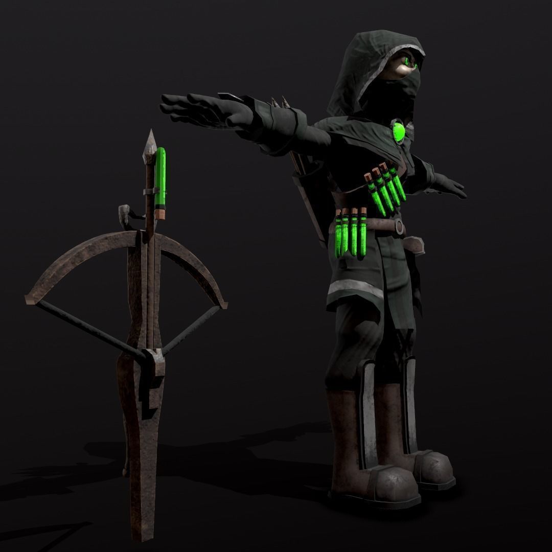 Hunter Assassin DnD miniature figurine 3d printing 3D print model_12