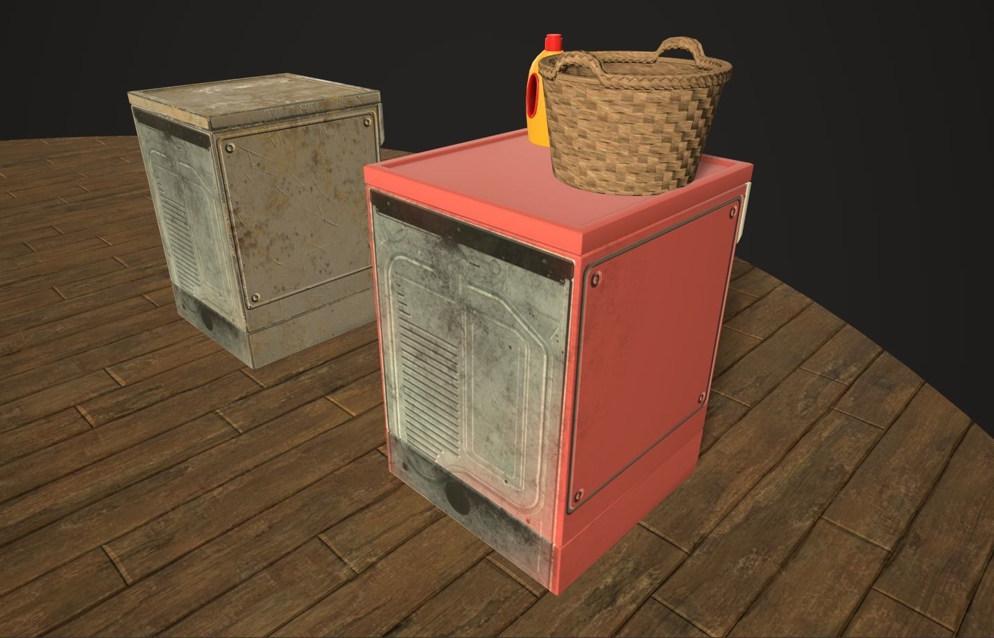 Washing machine Low-poly 3D model_10