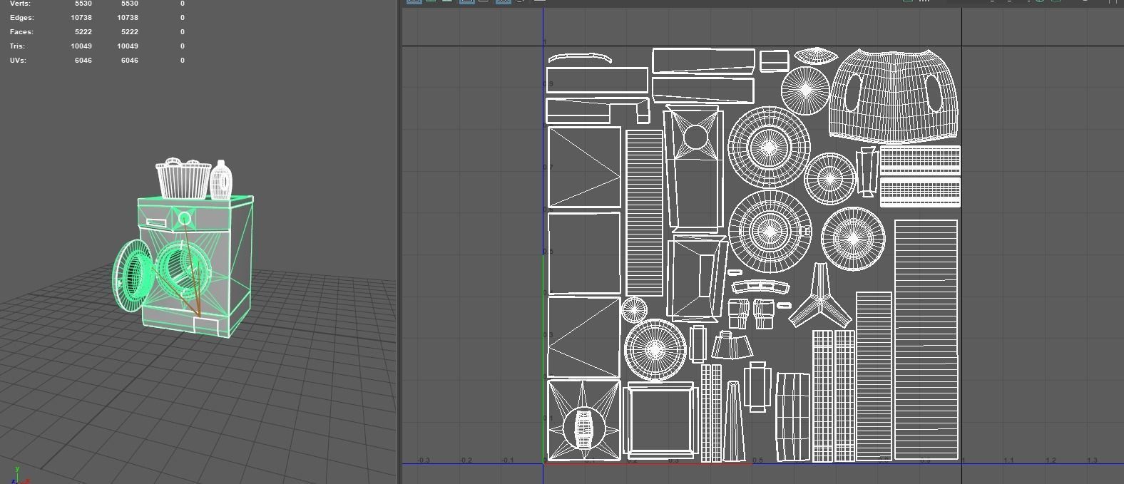 Washing machine Low-poly 3D model_15