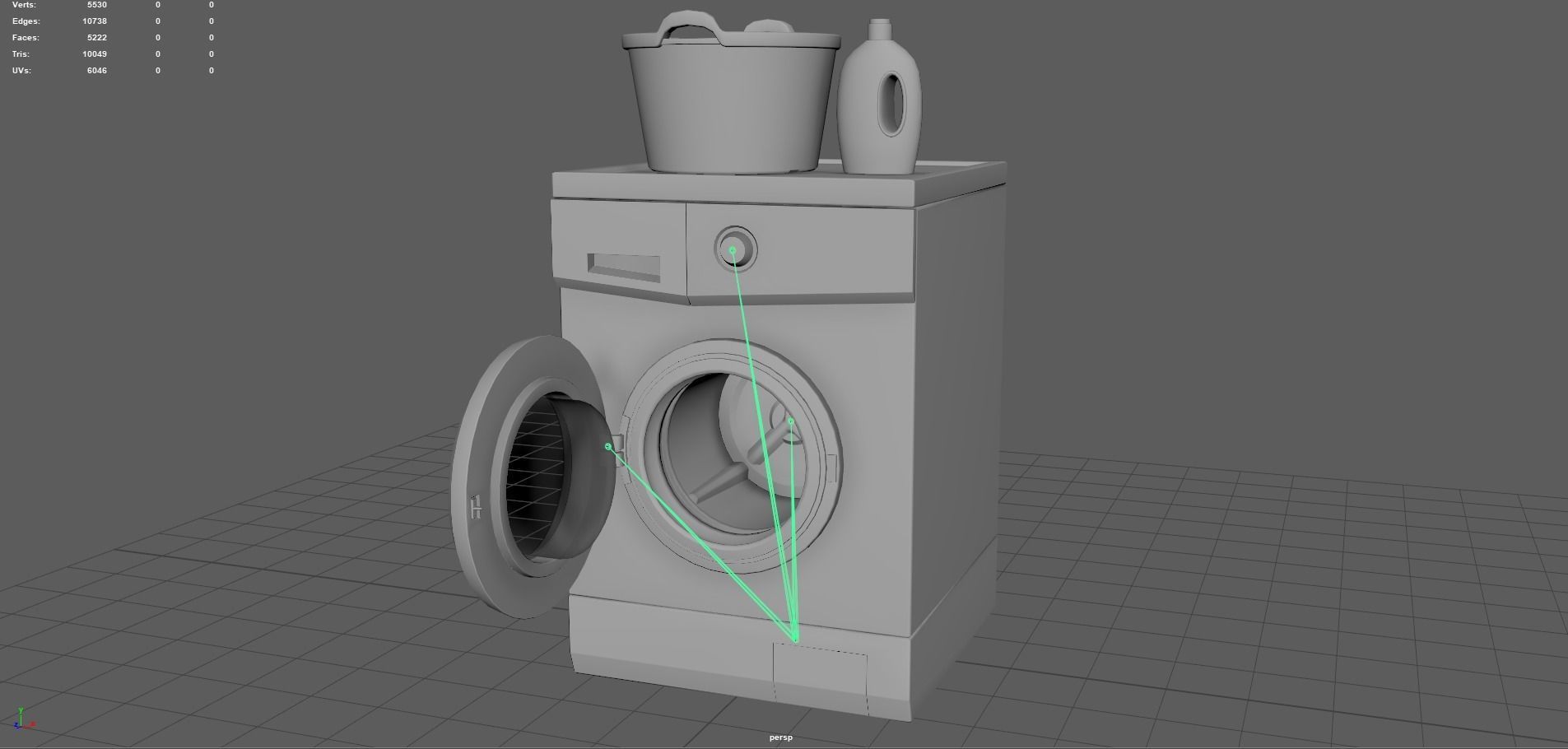 Washing machine Low-poly 3D model_14