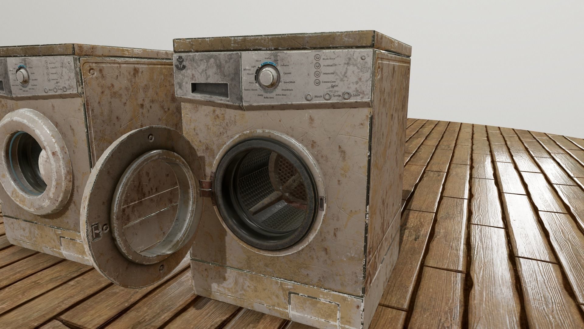 Washing machine Low-poly 3D model_5