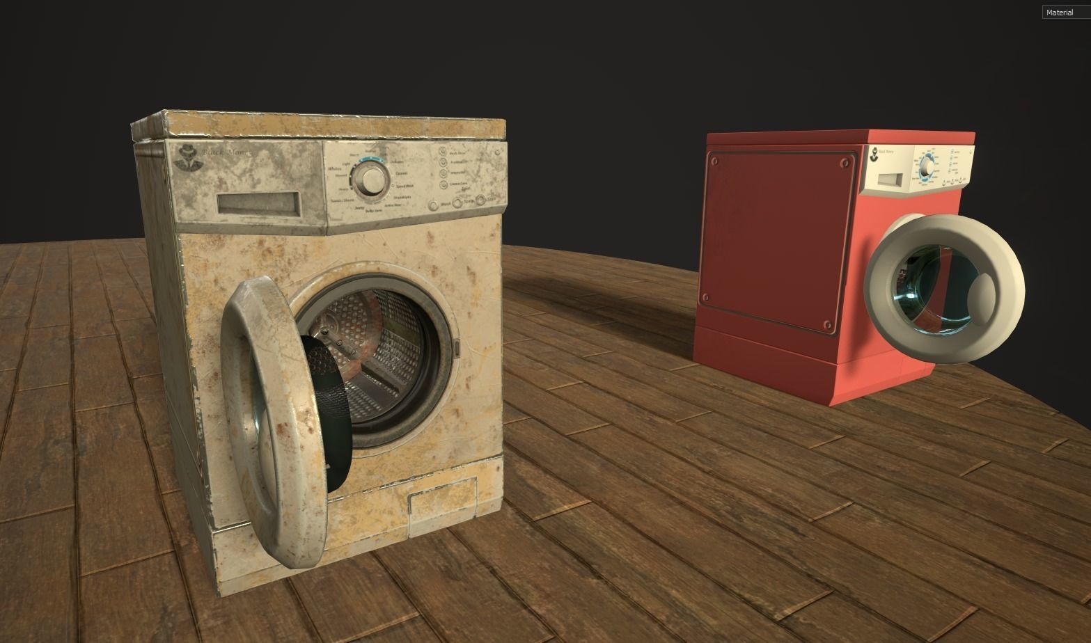 Washing machine Low-poly 3D model_11