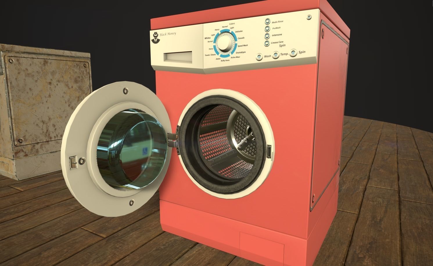 Washing machine Low-poly 3D model_4