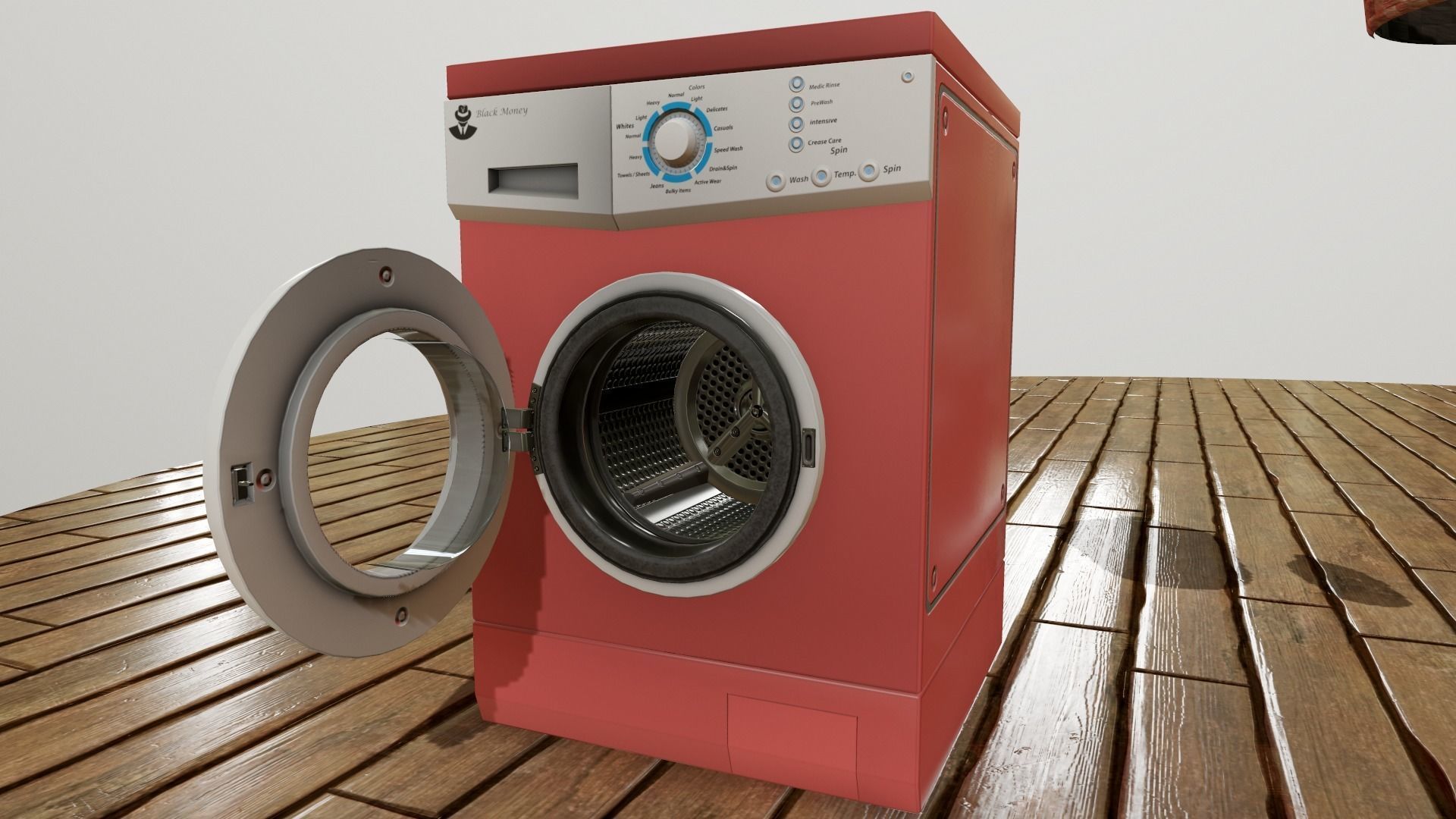 Washing machine Low-poly 3D model_3