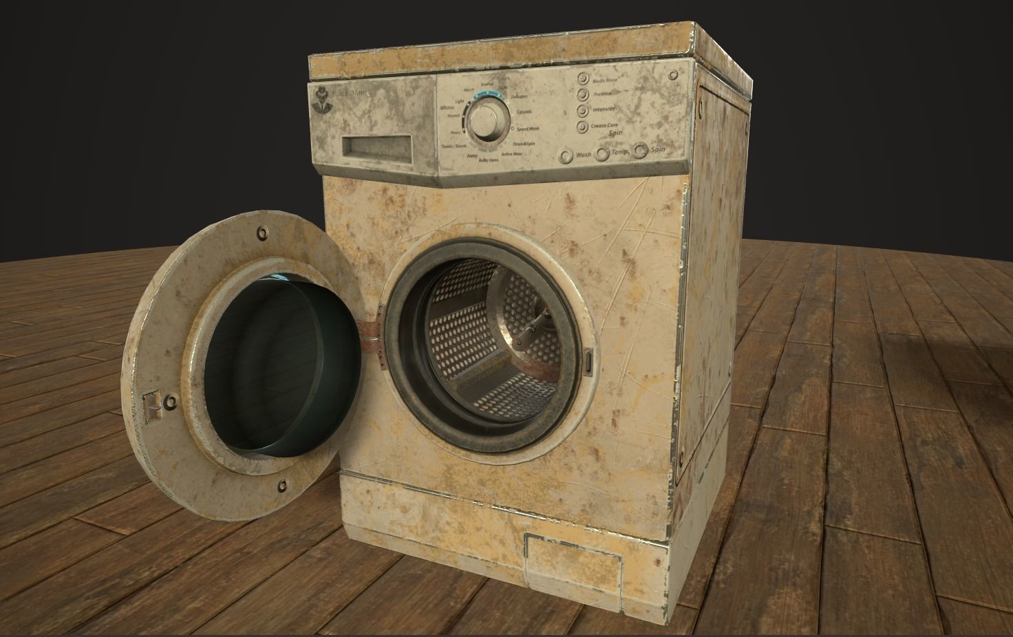 Washing machine Low-poly 3D model_12