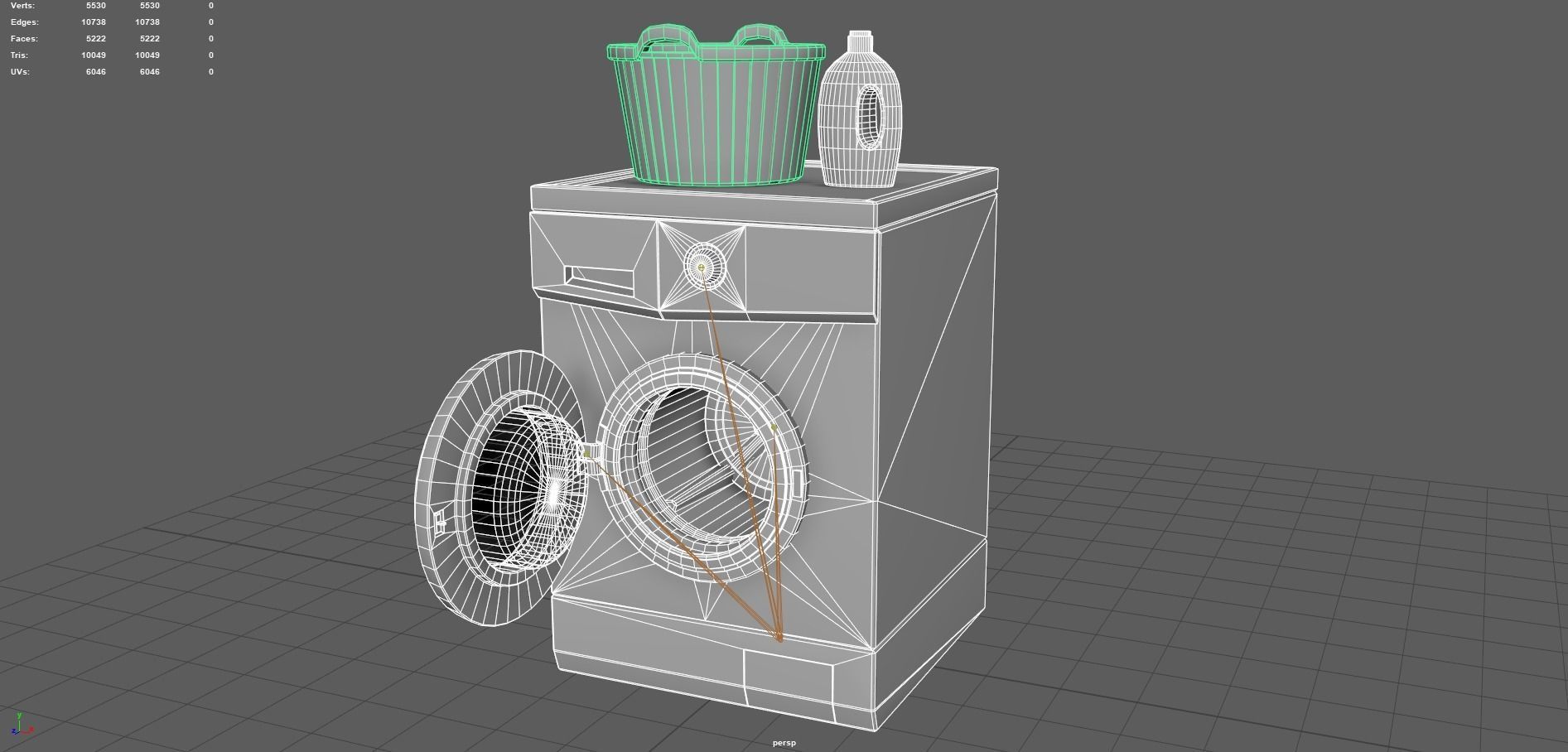 Washing machine Low-poly 3D model_13